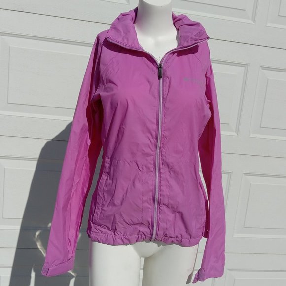 Columbia Windbreaker Hoodie Jacket womens size S Small Zip-up basic outerwear - Picture 1 of 10